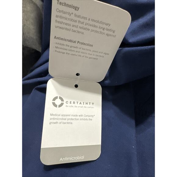 Code Happy Men’s Scrub Top 4XL Blue V Neck Antimicrobial Medical Uniform - Picture 7 of 7